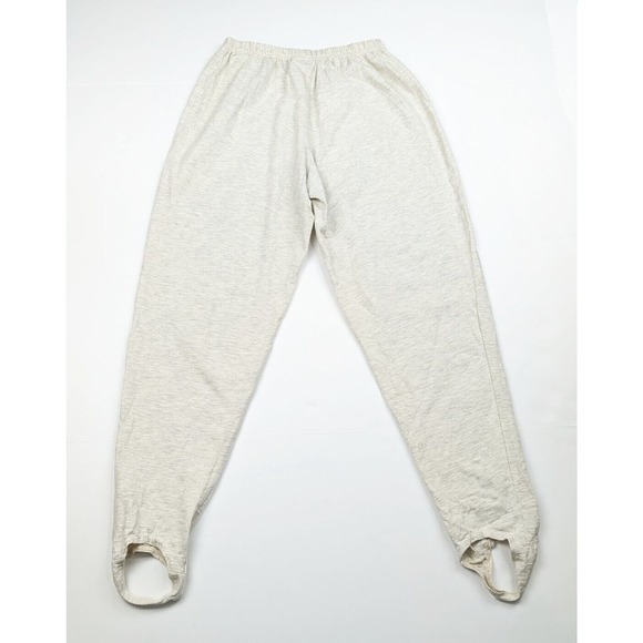Vintage 80s Pants Stirrup Heathered Beige Cotton Blend Misses Size M - Picture 3 of 5